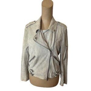 All Saints Cream Leather Jacket